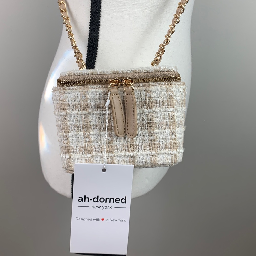 Ahdorned Tweed Mini Crossbody Bag NEW! - Picture 2 of 9